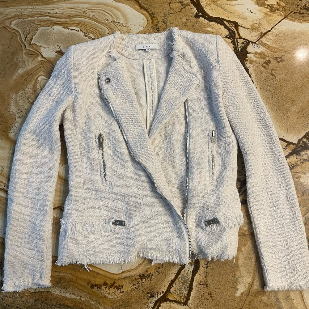 IRO tweed moto jacket, size 36, like new!